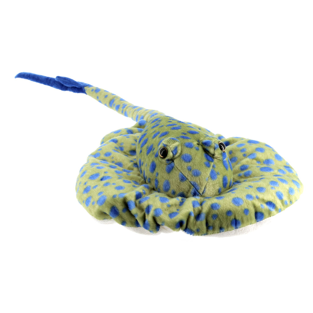 Peluche raie à points bleus