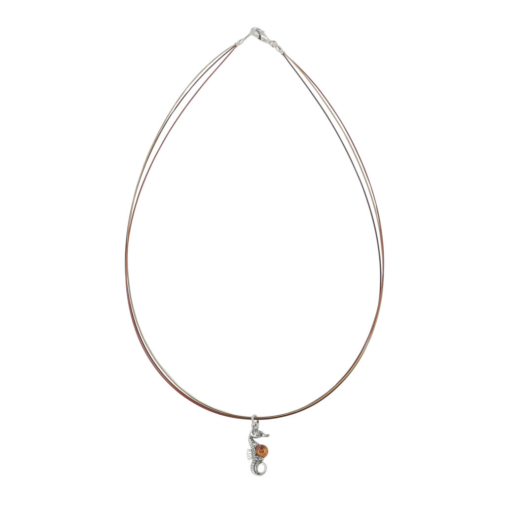Collier câble ambre Hippocampe