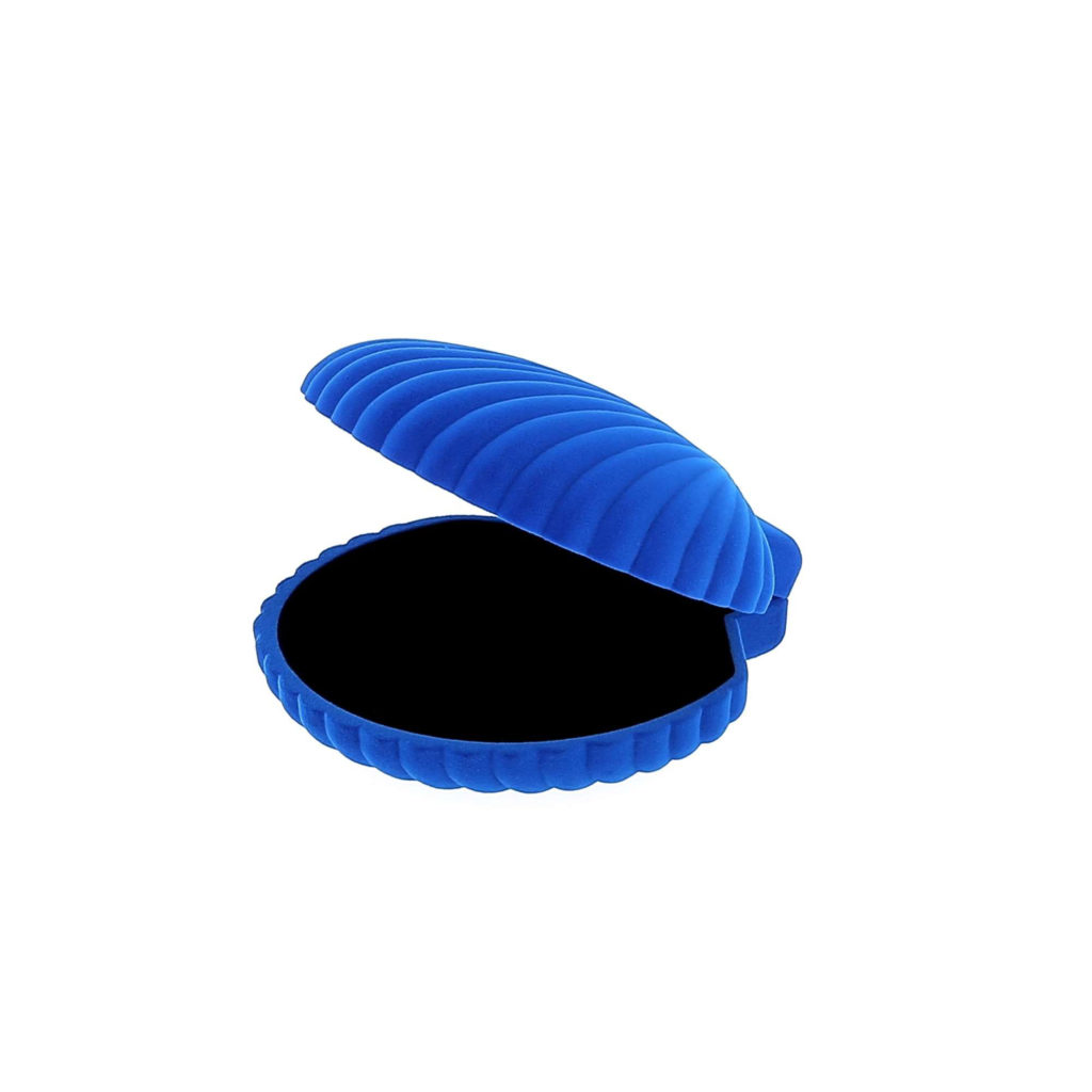 Boite à bijoux coquillage bleu