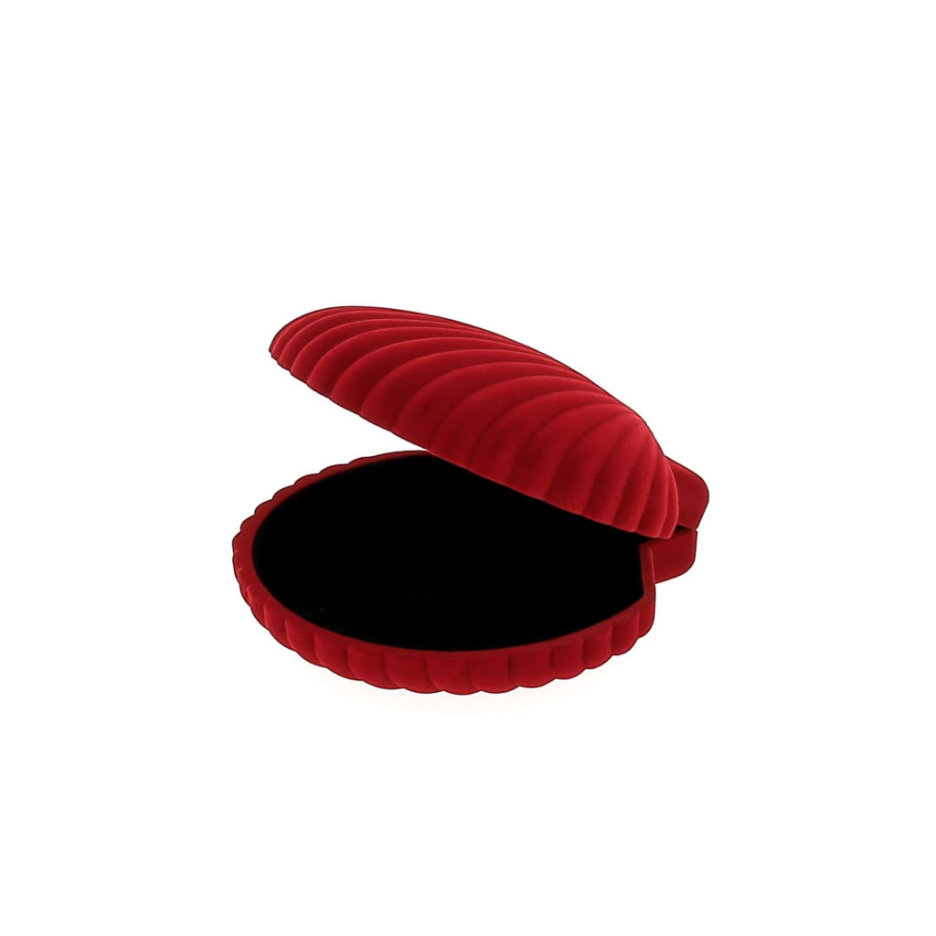Boite à bijoux coquillage rouge