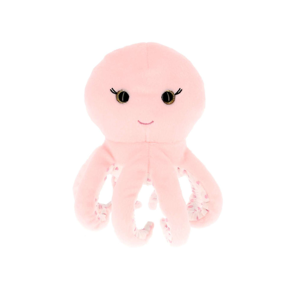 Peluche pieuvre rose coeur