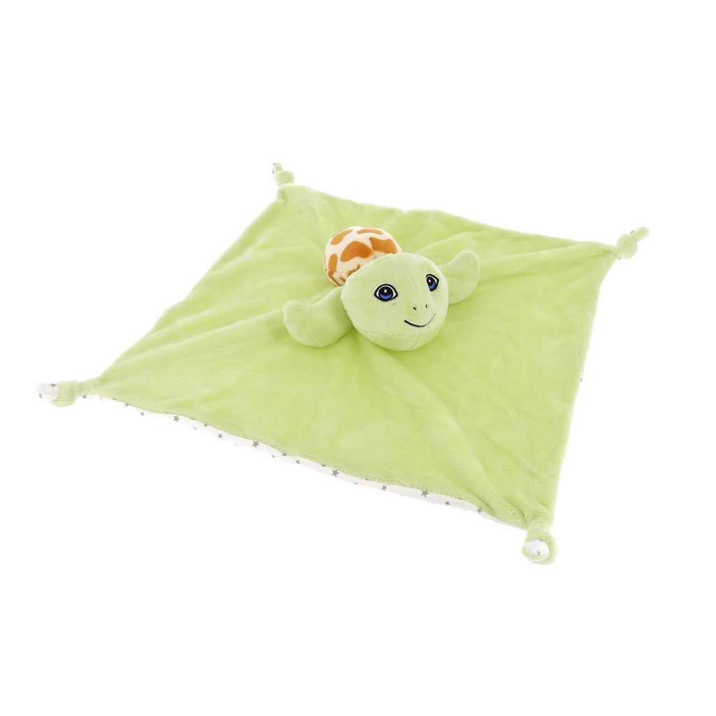 Peluche doudou carré tortue