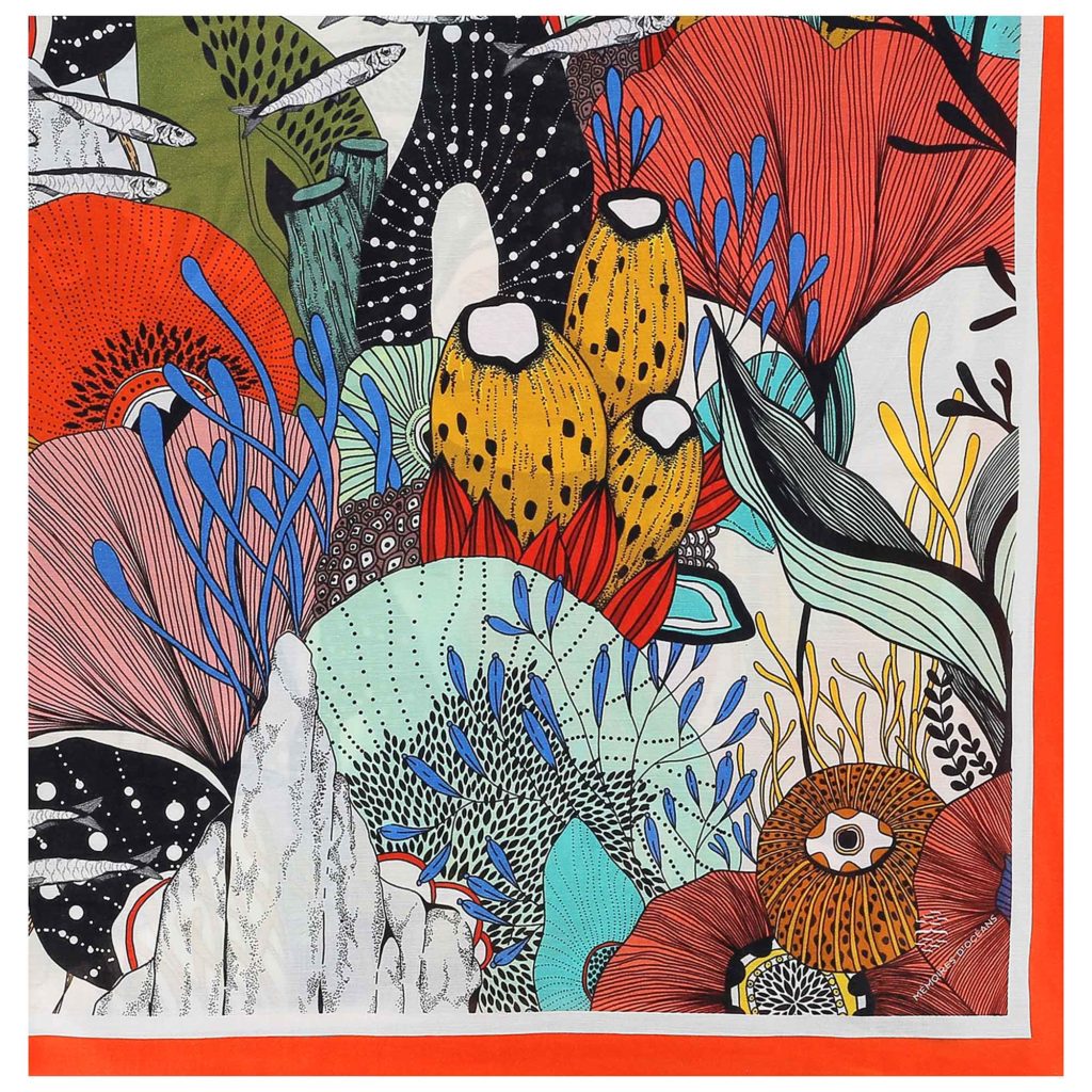 Foulard fresque sous-marine