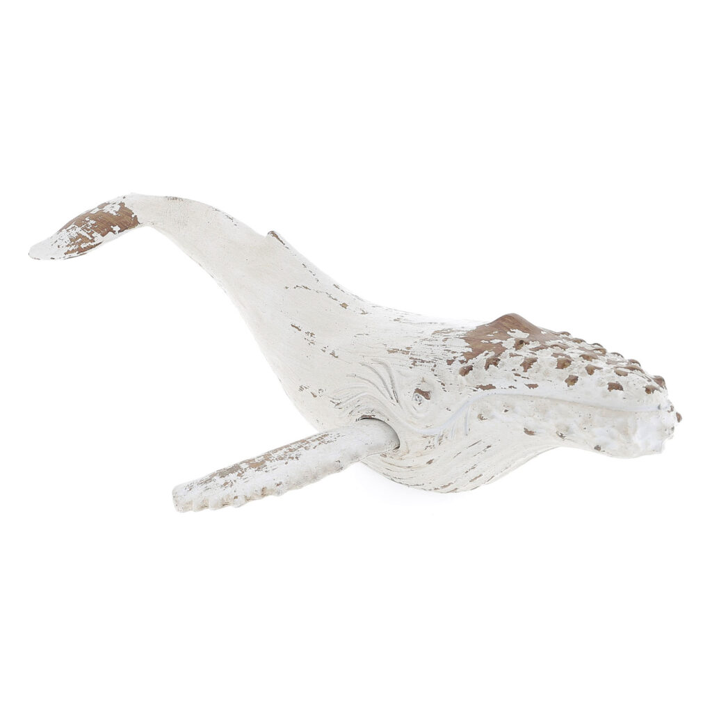 Sculpture baleine à bosse en bois