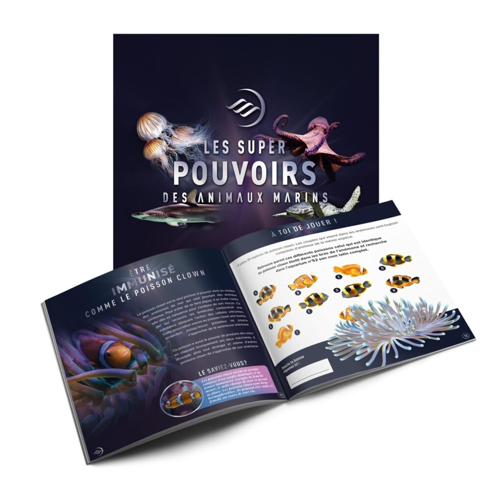 Livret les super pouvoirs des animaux marins Aquarium La Rochelle