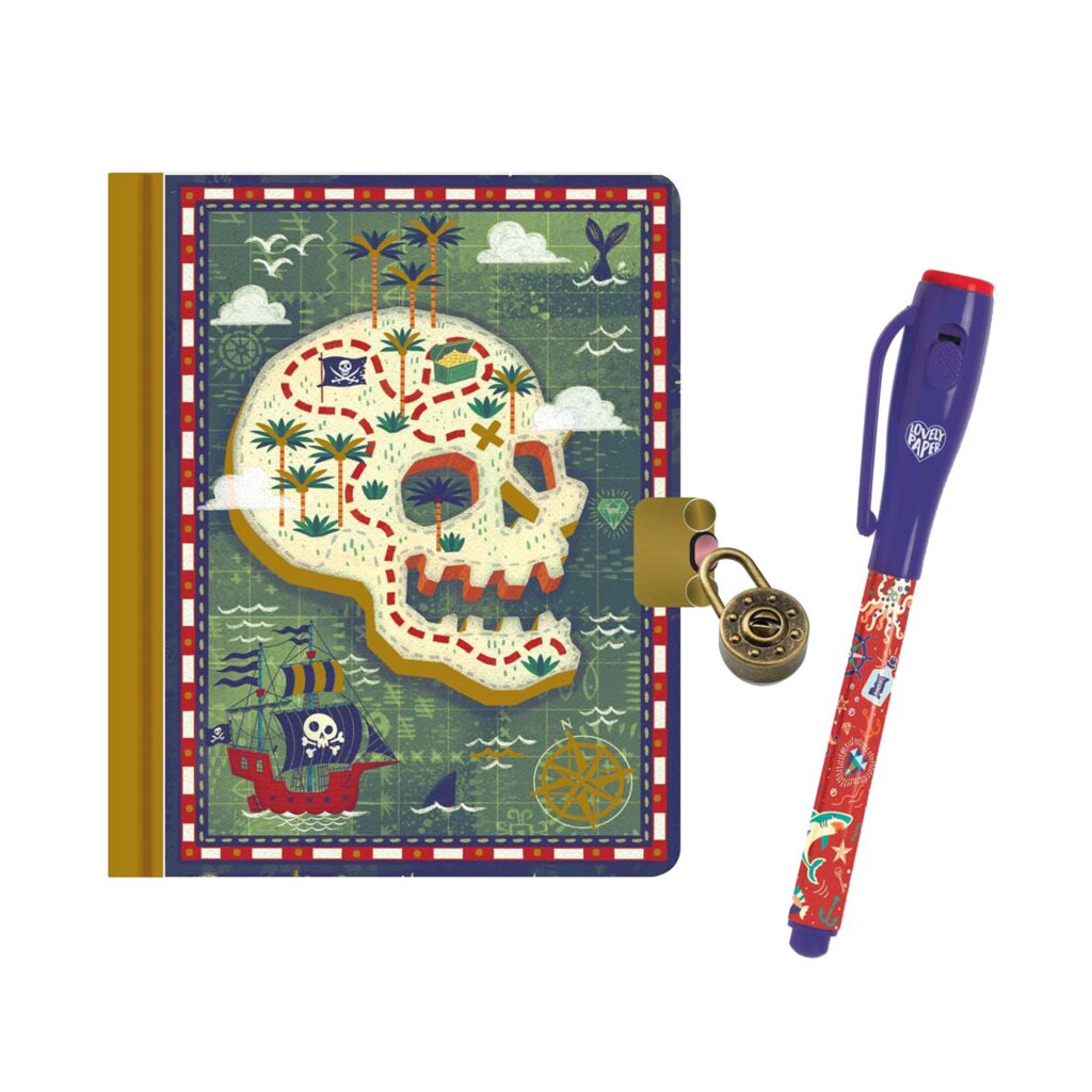 Carnet secret pirate et feutre magique