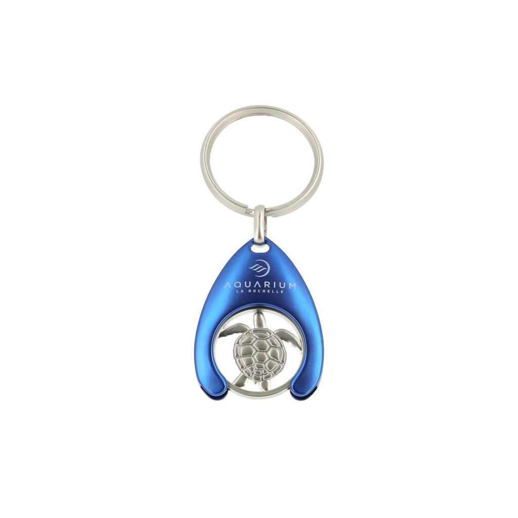 Porte-clés jeton de caddie tortue
