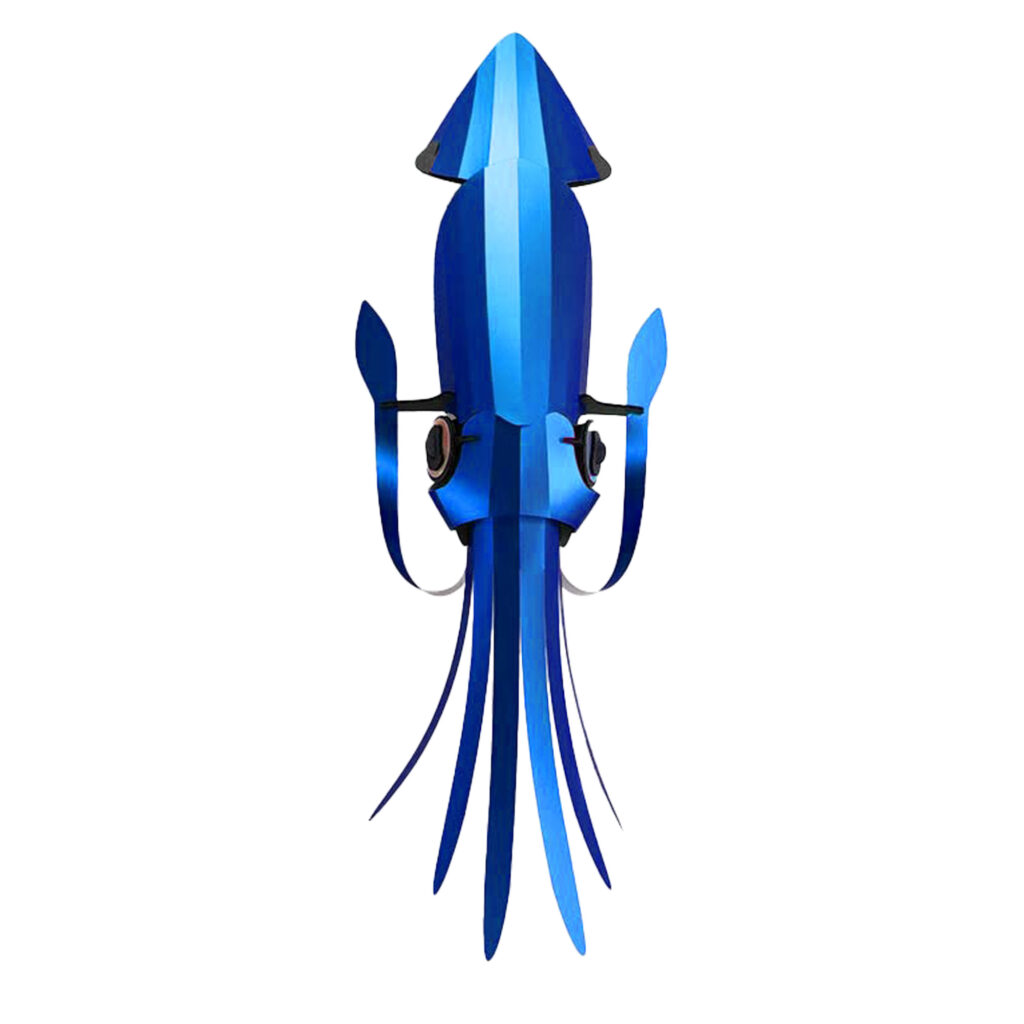 Maquette 3D Calamar bleu métallisé