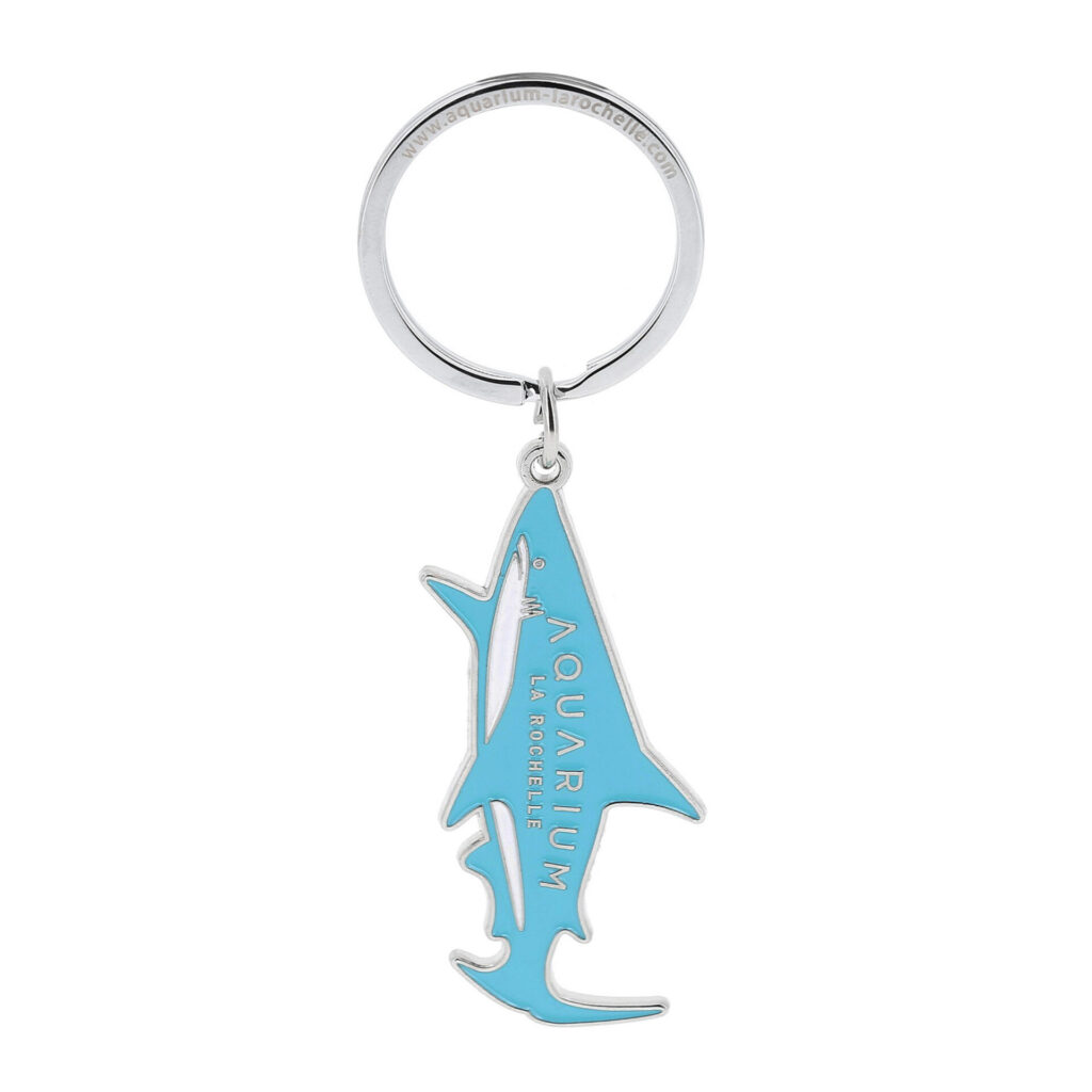Porte-clés métal requin aquarium ciel