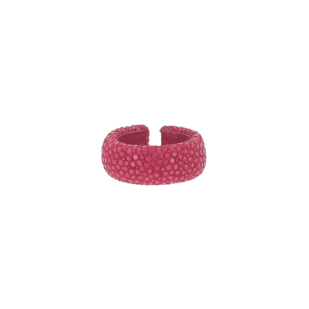 Bague galuchat fushia