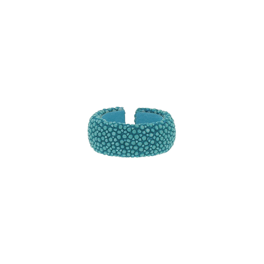 Bague galuchat turquoise
