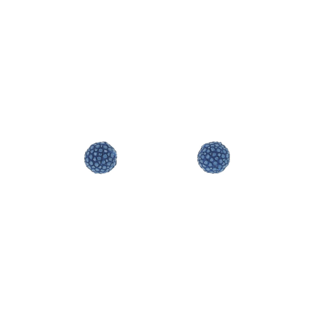 Boucles d'oreilles galuchat bleu saphir