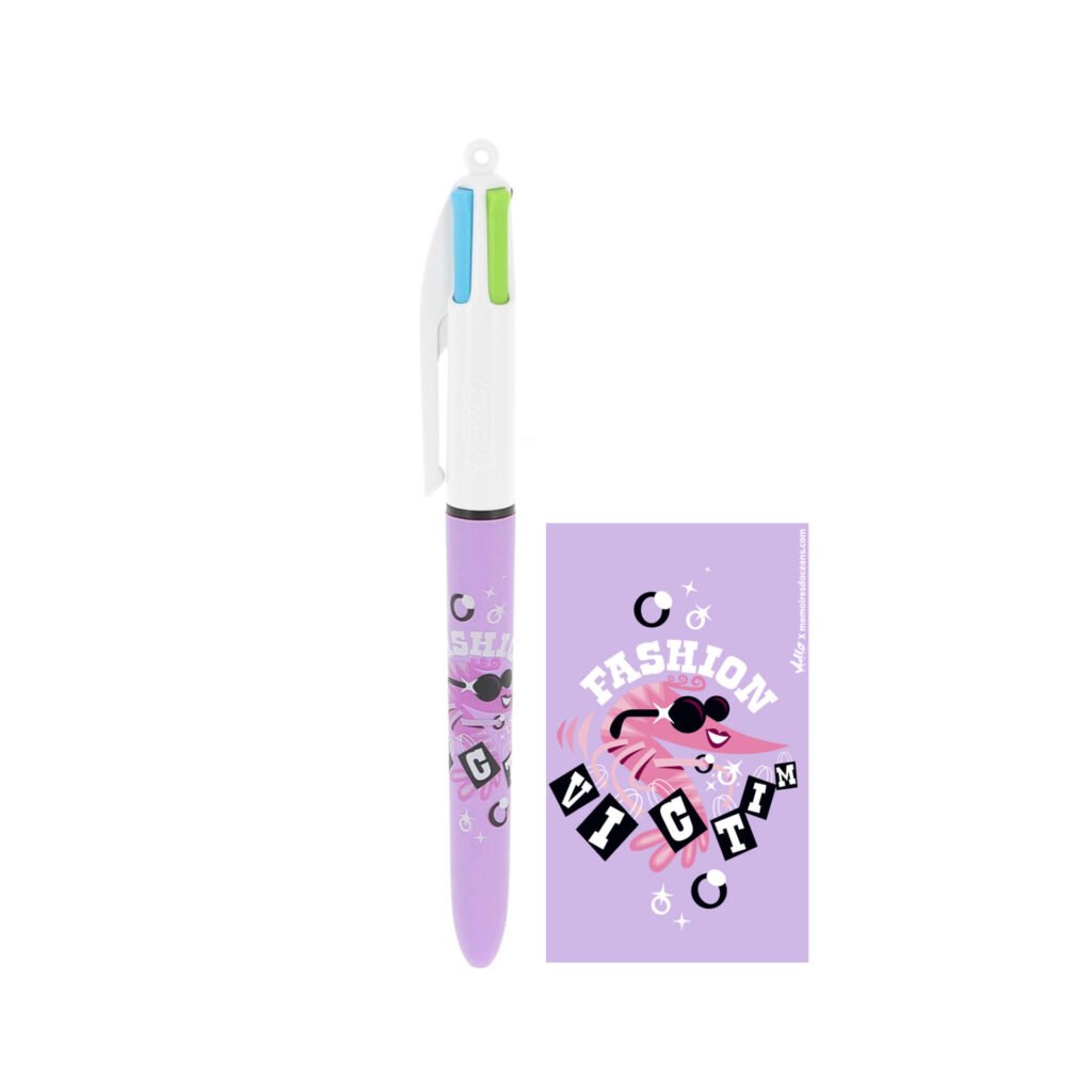 Stylo BIC 4 couleurs Crevette fashion victim