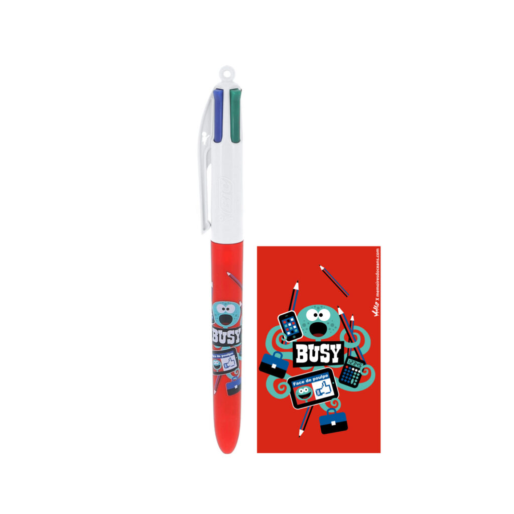 Stylo BIC 4 couleurs Poulpe busy