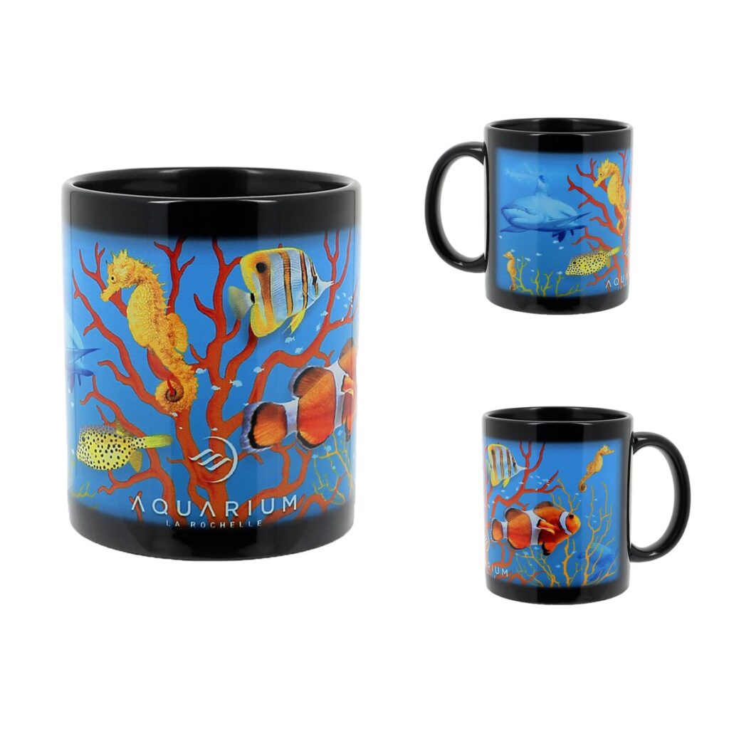 Mug porcelaine décor hippocampe