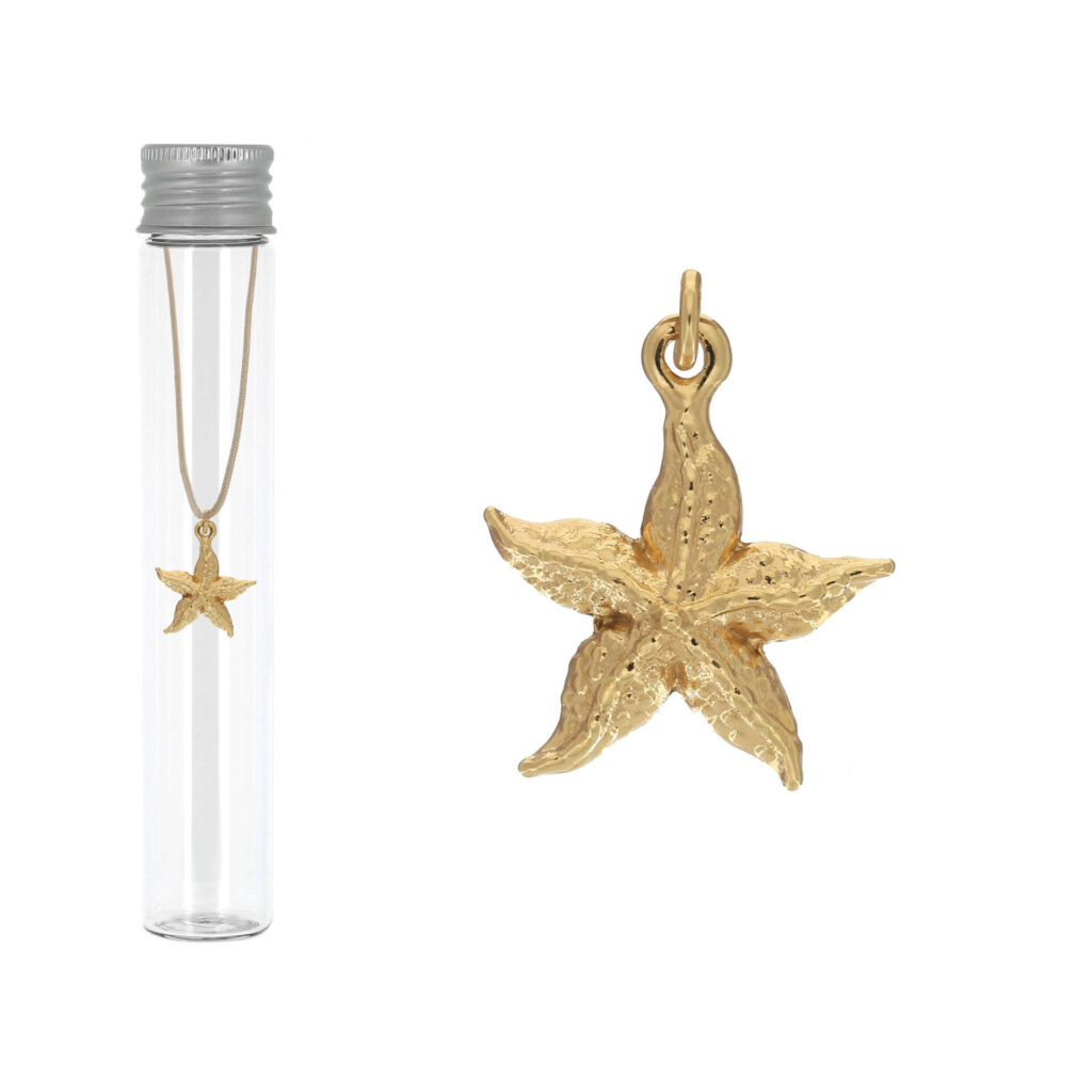 Pendentif étoile de mer plaqué or 24 carats