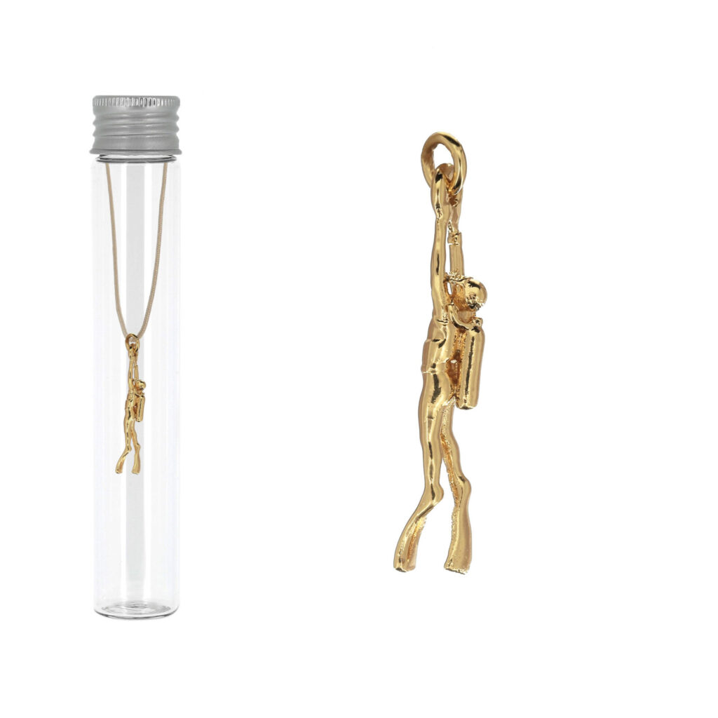 Pendentif plongeur plaqué or 24 carats