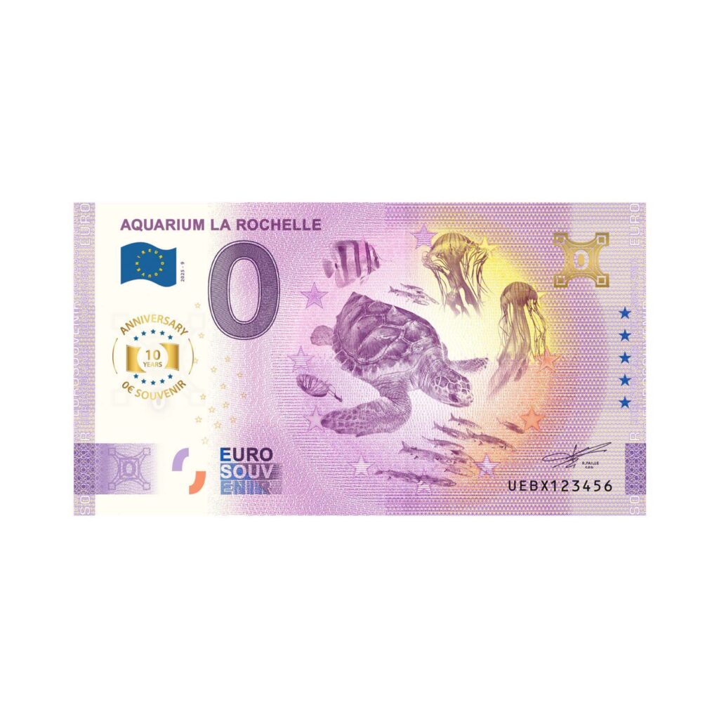Billet souvenir de collection 2025 Tortue édition anniversaire Gold
