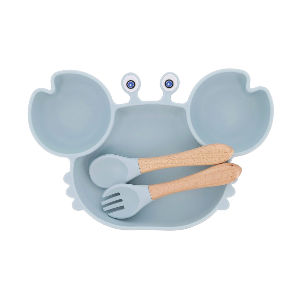 Ensemble repas 1er âge silicone crabe