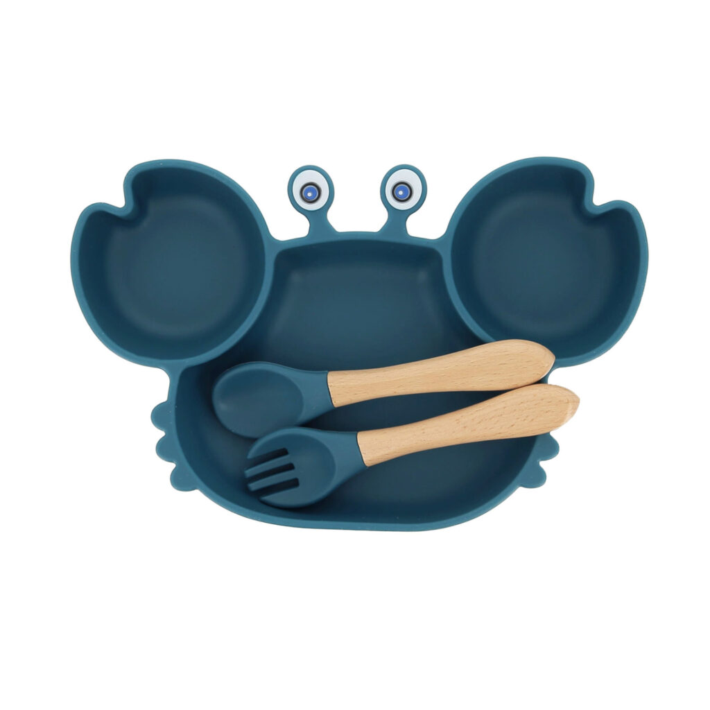 Ensemble repas 1er âge silicone crabe