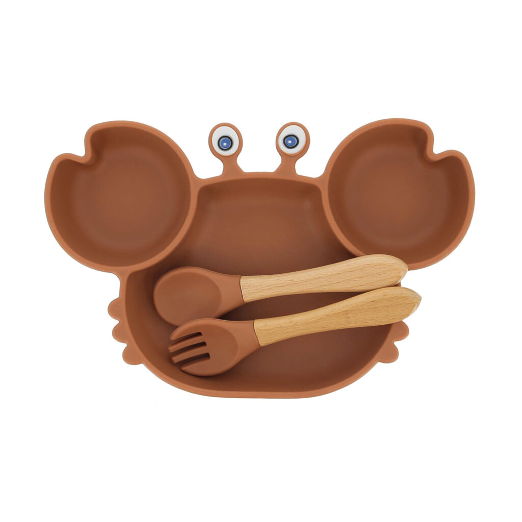 Ensemble repas 1er âge silicone crabe