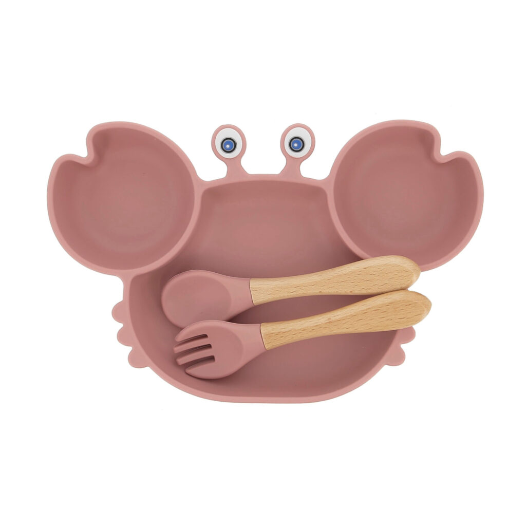 Ensemble repas 1er âge silicone crabe