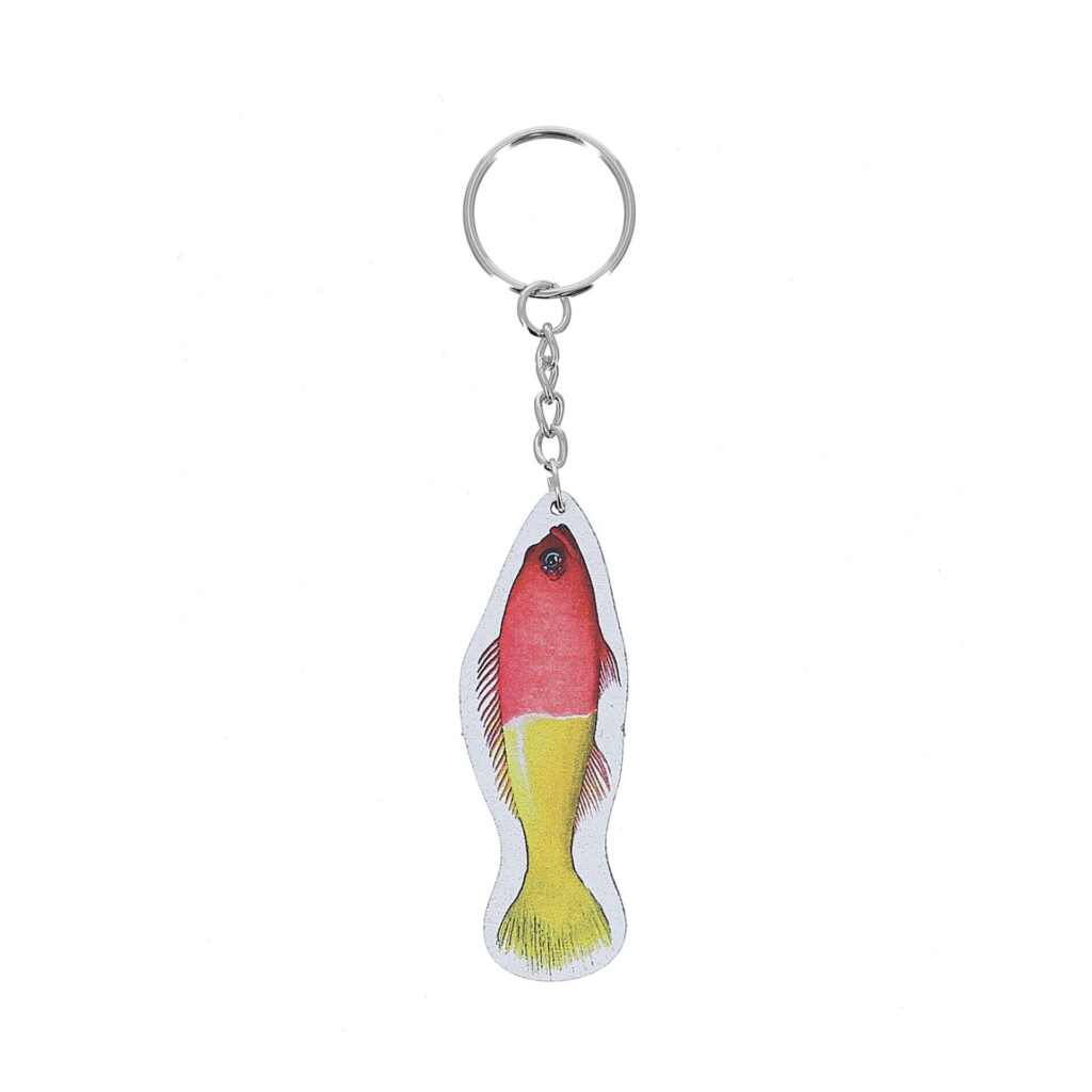 Porte-clés bois poisson vanille fraise Aquarium La Rochelle