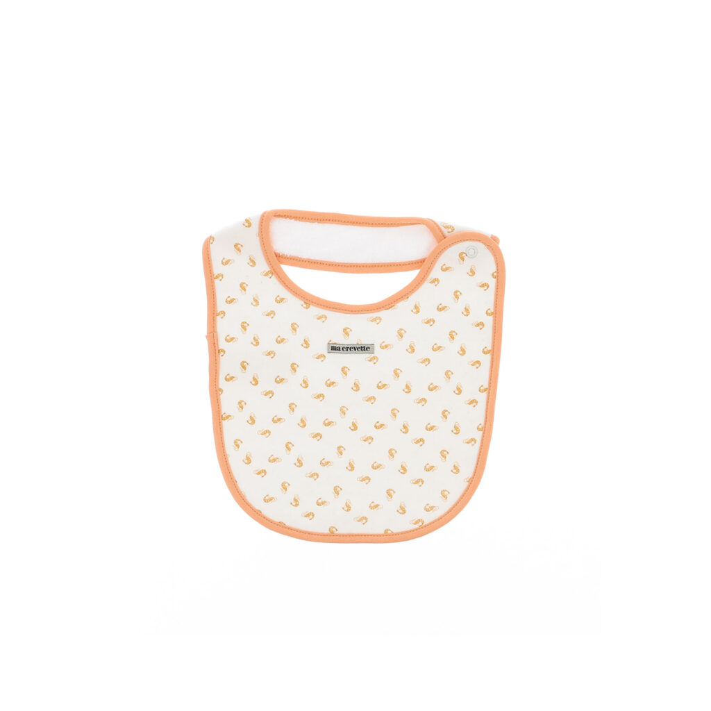 Bavoir enfant au motif crevettes oranges